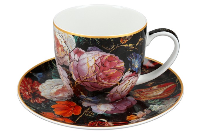 Чашка с блюдцем Натюрморт с маками, Х. Рейкерс, 0,25 л. Carmani