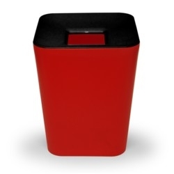 Корзина для мусора квадратная Hole черная/красная
