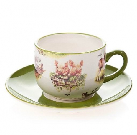 Чашка с блюдцем Ферма, 0,25 л, INFINITY