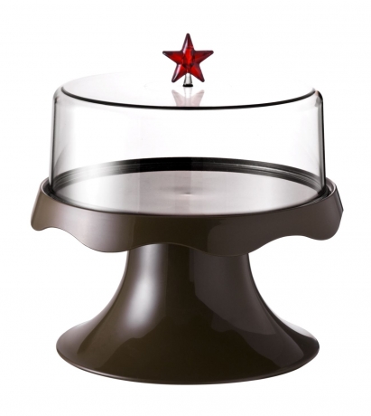 Тортовница на ножке подарочная Merry Tray средняя коричневая