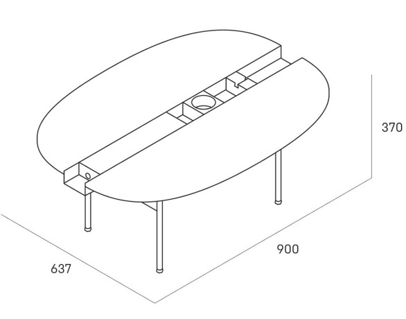 Журнальный столик Between S, 90х63,7х37 см. черный ясень/черный ясень Zahodi