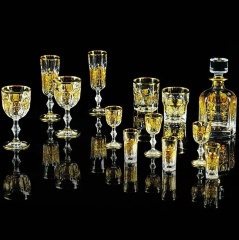 Графин 0,85 л. H22 см. GLORIA, хрусталь/декор, золото 24К