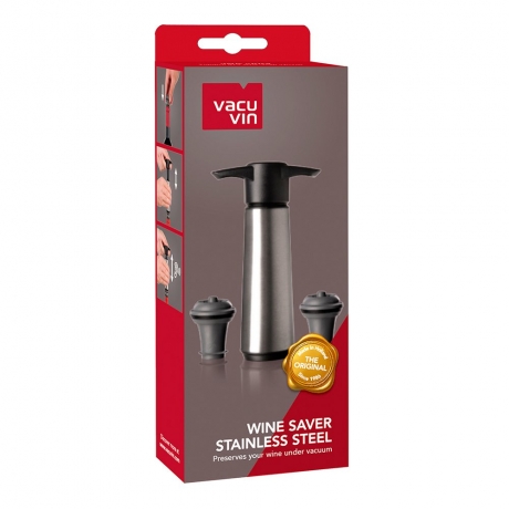 Вакуумный насос с 2 винными пробками, черный Vacu Vin