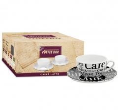 Набор из 2 кофейных пар для латте, 240 мл. "Шрифт" Koenitz