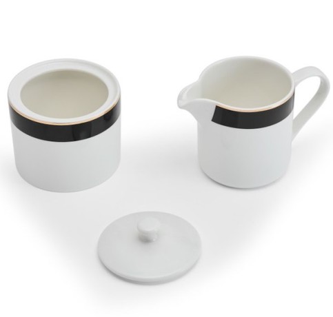 Набор для сахара и сливок фарфоровый Mikasa Luxe Deco, 245 мл. белый, Kitchen Craft