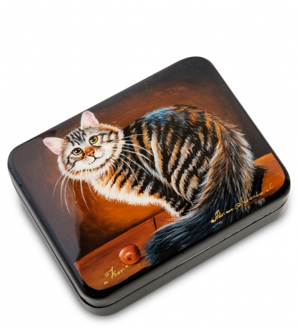 ШК-55/ 34-C Шкатулка "Кот" исп.Лидяева