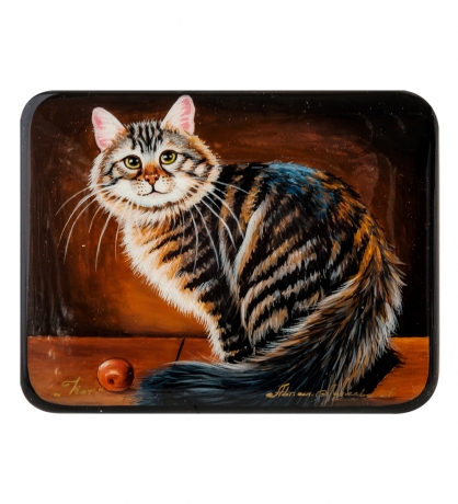 ШК-55/ 34-C Шкатулка "Кот" исп.Лидяева