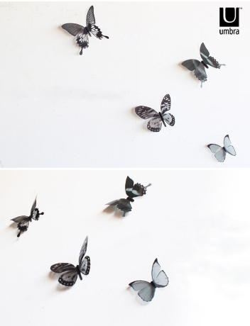 Декор для стен Chrysalis, 15 элементов, черный/прозрачный, Umbra