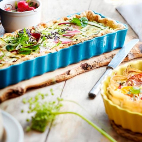 Форма для пирога прямоугольная, 15х36 см. (цвет: инжир) Emile Henry