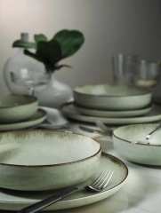 Комплект столовой посуды "Жемчужное настроение" 24 предметов зеленый
