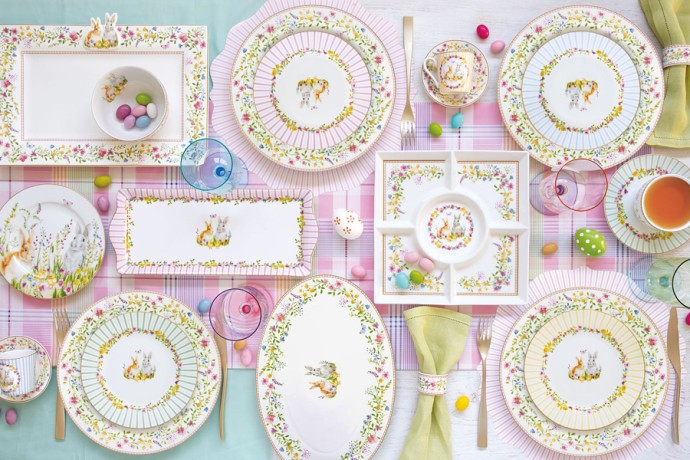 Тарелка десертная, 4 шт, 19 см, фарфор P, Микс, Кролики и цыплята, Happy Easter, Easy Life