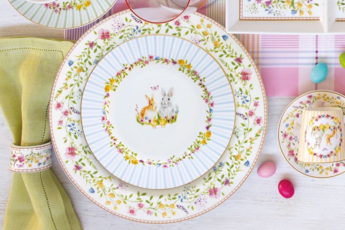 Тарелка десертная, 4 шт, 19 см, фарфор P, Микс, Кролики и цыплята, Happy Easter, Easy Life