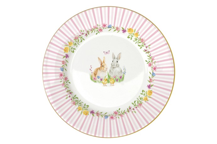 Тарелка десертная, 4 шт, 19 см, фарфор P, Микс, Кролики и цыплята, Happy Easter, Easy Life