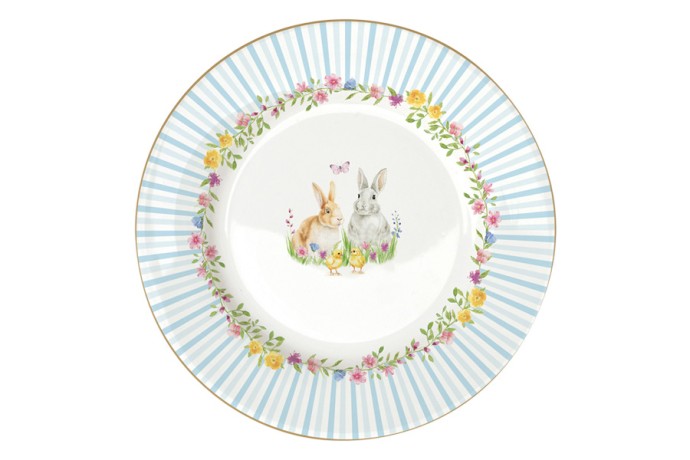 Тарелка десертная, 4 шт, 19 см, фарфор P, Микс, Кролики и цыплята, Happy Easter, Easy Life