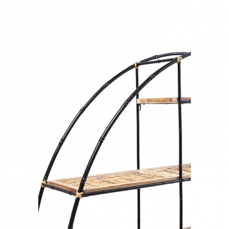 Стеллаж Bamboo, коллекция "Бамбук" 150*152*25, Сталь, МДФ, Бамбук, Черный