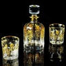 Комплект для виски GLORIA: графин + 2 стакана, хрусталь/декор, золото 24К