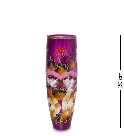 VZ-548 Ваза стеклянная "Жостово" h-300 (бочонок)