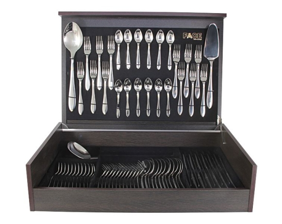 Набор столовых приборов Julia Gold, 12 персон, 75 предметов Face