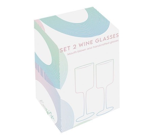 Набор бокалов для вина Rainbow, голубой, 0,38 л, 2 шт. Easy Life