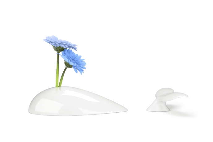 Дизайнерская ваза Mobi Кит белая