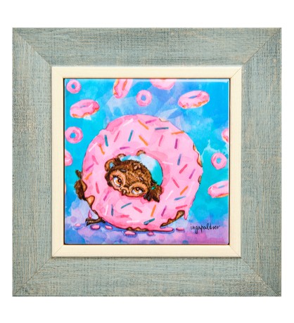 SZ-431 Панно керамическое "Один кофе - один пончик" 10х10