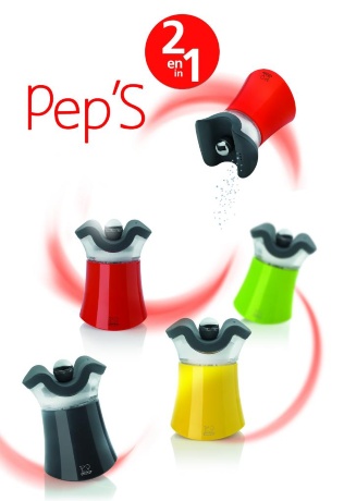 Мельница для перца и солонка 2-в-1 Pep's Peugeot, 8 см. зеленый, акрил