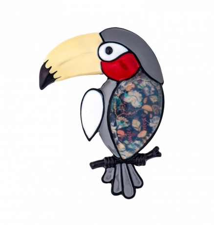 Брошь Тукан XZ0437.2 BW/BW Shadore