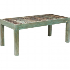 Стол Shanti Surprise, коллекция "Шанти", ручная работа 180*77*90, Манго, Стекло, Зеленый