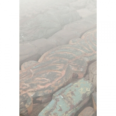 Стол Shanti Surprise, коллекция "Шанти", ручная работа 180*77*90, Манго, Стекло, Зеленый