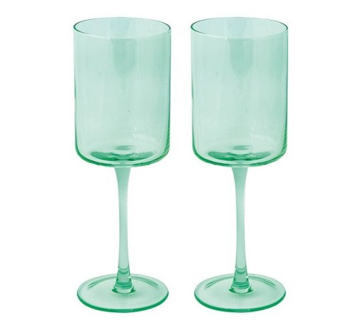 Набор бокалов для вина Rainbow, зелёный, 0,38 л, 2 шт. Easy Life