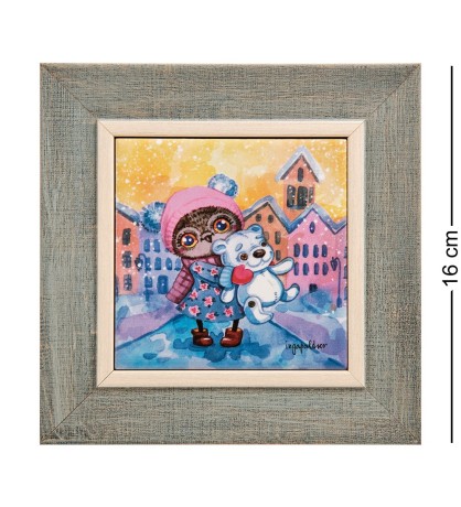 SZ-432 Панно керамическое "Снежный город" 10х10