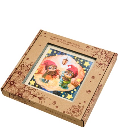 SZ-422 Панно керамическое "Сказочные гномики" 10х10