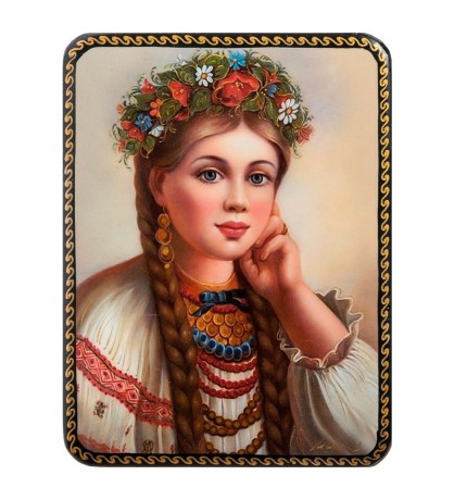 ШК-19/ 5-B Шкатулка в технике декупаж "Красавица" (10х8х3,5)