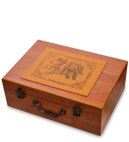 GT-48 Подарочный набор фляжка 330 мл "Охота на медведя"