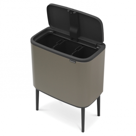 Мусорный бак Touch Bin Bo (3 х 11 л), Платиновый Brabantia