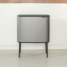 Мусорный бак Touch Bin Bo (3 х 11 л), Платиновый Brabantia