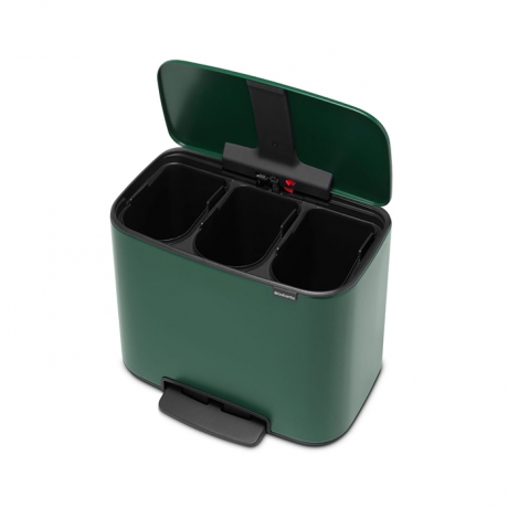 Мусорный бак Bo с педалью (3 x 11 л), Зеленая сосна Brabantia