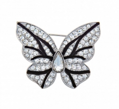 Брошь Бабочка FAN-07425.4 BW/S Shadore