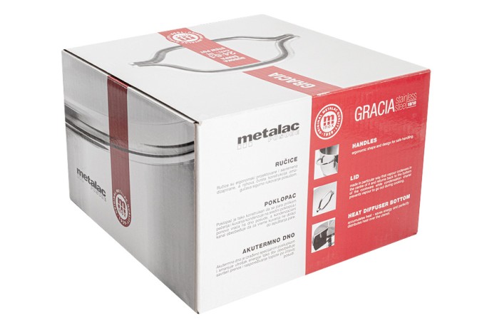 Кастрюля Грация, 24 см. 6,1 л. Metalac
