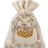 LK-21 Мешочек из льна "Садовые цветы"