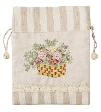 LK-21 Мешочек из льна "Садовые цветы"