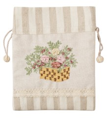 LK-21 Мешочек из льна "Садовые цветы"