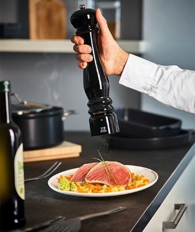 Мельница электрическая для соли, 34 см, Paris electric Peugeot, черный лак