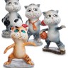MN- 02 Комплект фигурок 4 шт. "Коты - спортсмены"