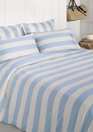 Наволочка "WEEKEND", сатин, 70х70см. голубой/экрю, BOVI