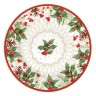Тарелка закусочная, 19 см, фарфор P, белая, с красным кантом, Ягоды и листья, Christmas Berries, Easy Life