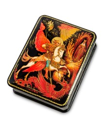 ШК-19/ 6 Шкатулка в технике декупаж &quot;Георгий Победоносец&quot; (10х8х3,5)