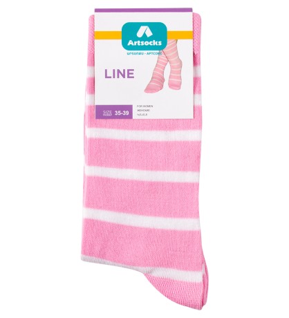 Носки женские Line ASW-0003 35-39 роз-бел (Artsocks)