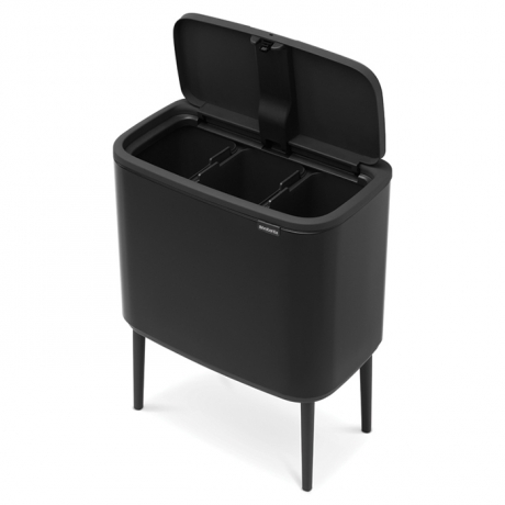 Мусорный бак Touch Bin Bo (3 х 11 л), Черный матовый Brabantia