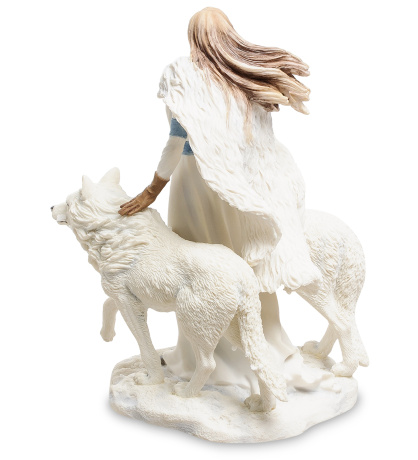 WS-264 Статуэтка Девушка и волки "Зимние стражи"